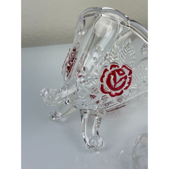 VTG Anna Hutte Bleikristall Lead Crystal Rose Lidded Trinket Candy Dish Germany - Picture 6 of 10